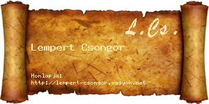 Lempert Csongor névjegykártya